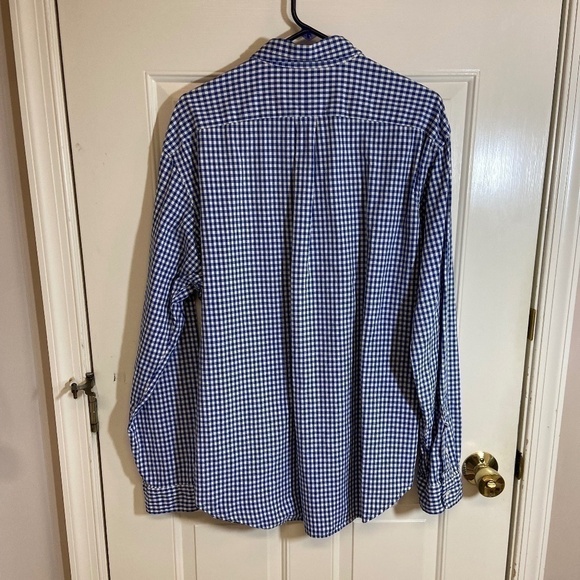 Ralph Lauren Men's LS Classic Fit‎ Button Up Shirt XL Gingham Blue White Career - Picture 5 of 5